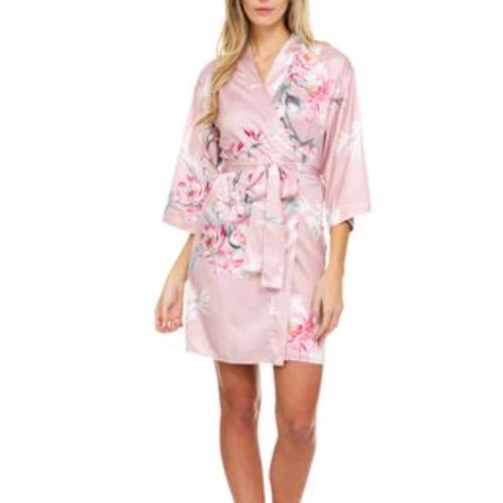 Flora Nikrooz Women's Floral Print Kimono Robe Size M/L 4831